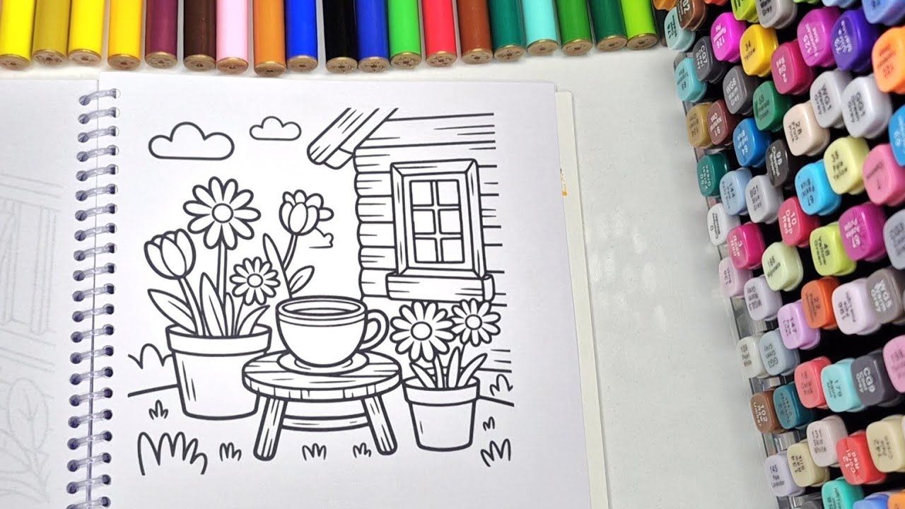 So Cozy! | ASMR Color with Me | Garden & Coffee Coloring | Relaxing Vibes