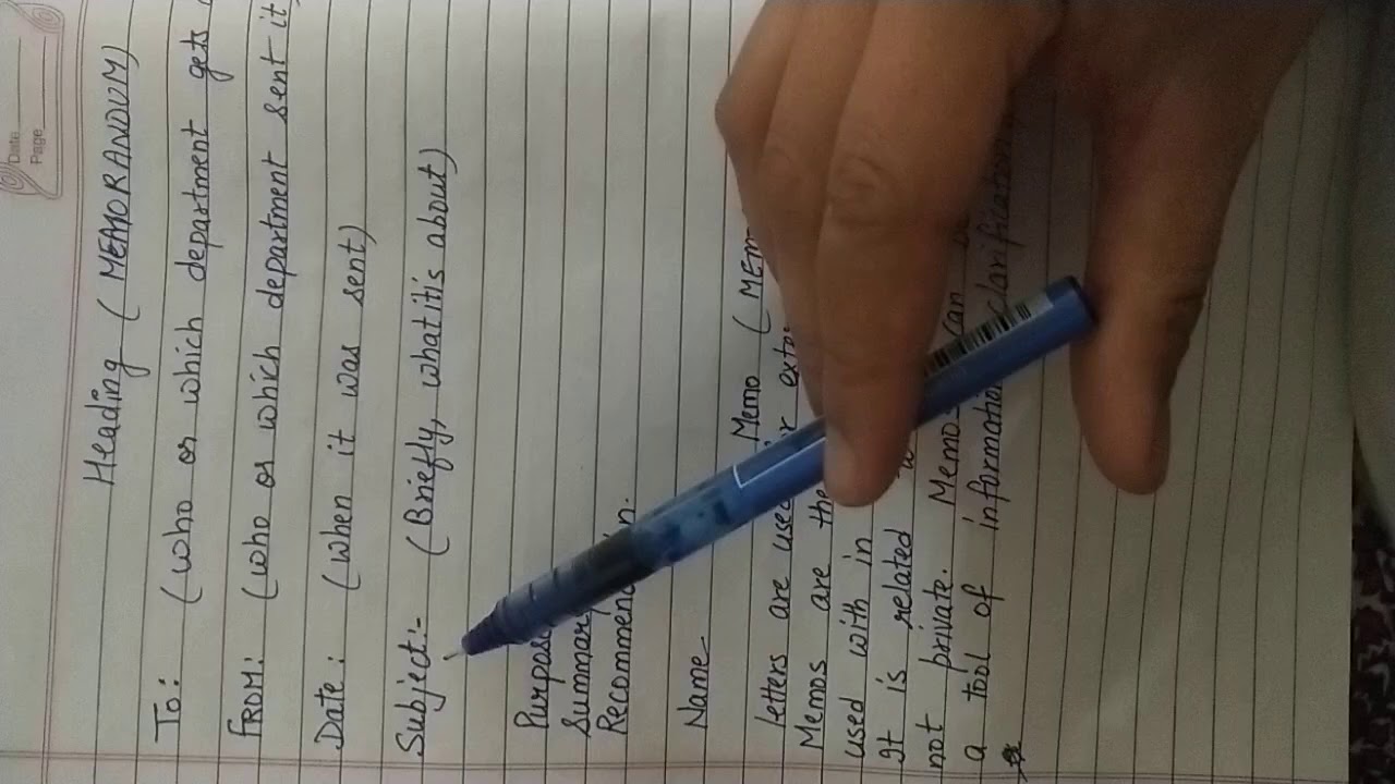 Memo writing (memorandum)