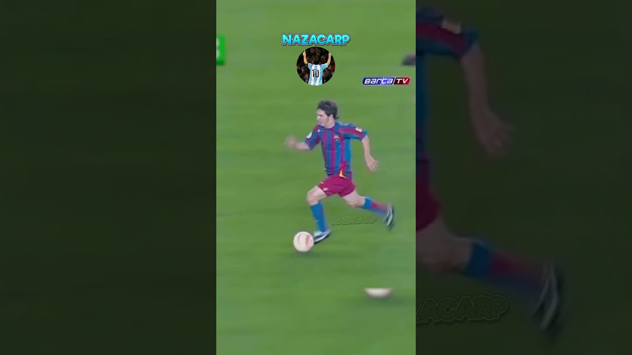 As&iacute; jugo MESSI la primera vez que fue TITULAR con Barcelona (2005) #nazacarp #messi #LaLiga