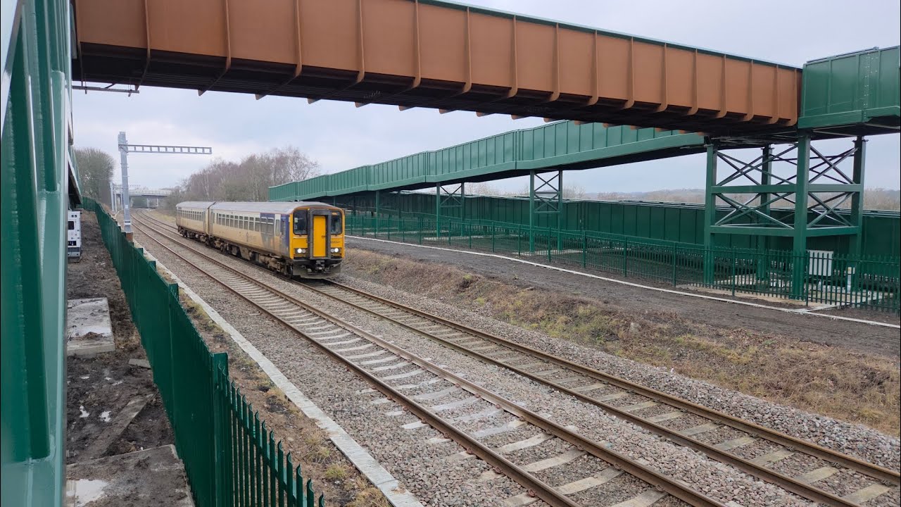 Trainspotting at the NEW Barrowby Lane Footbridge AND comparison to the old foot crossing 