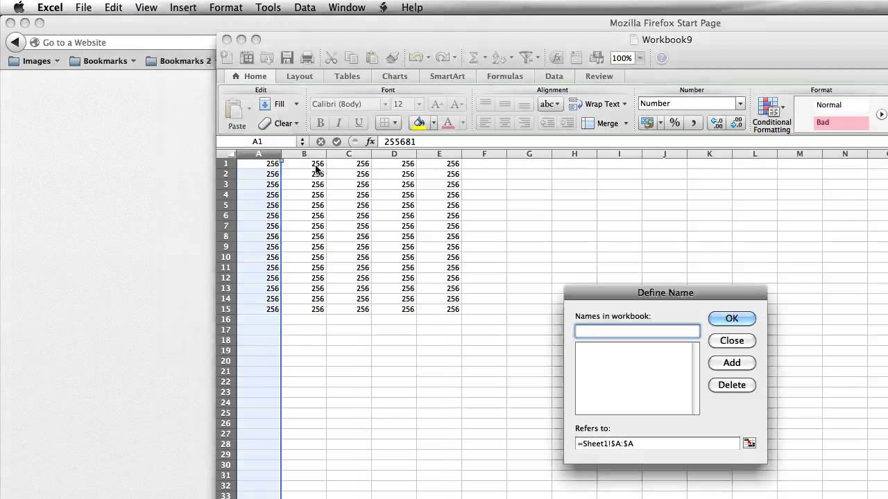 Как изменить имя столбца Excel