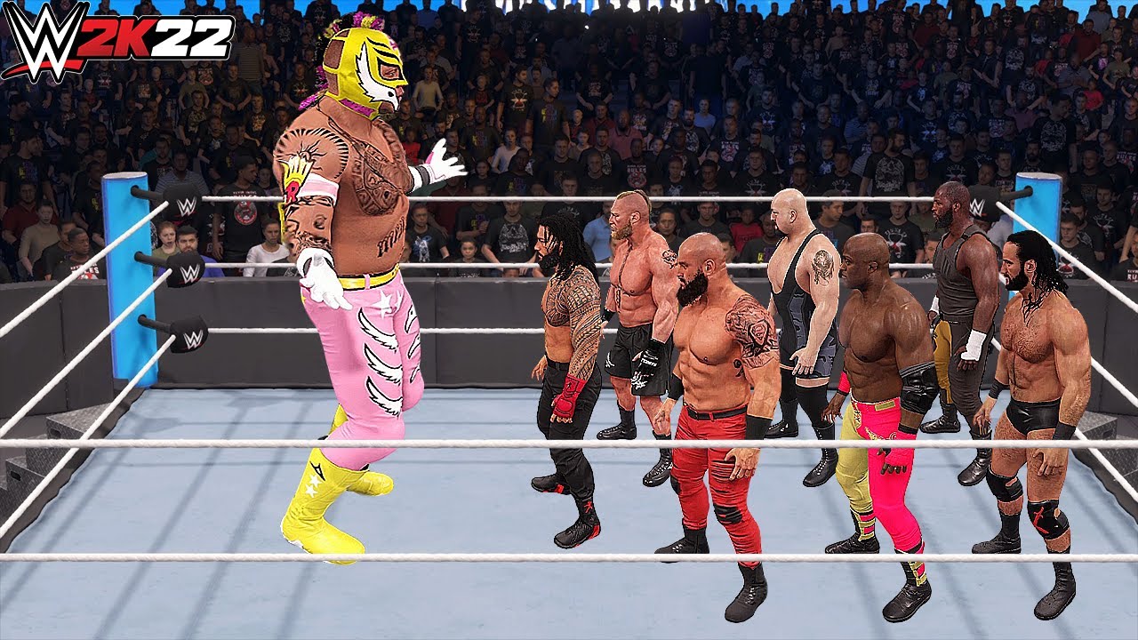 Giant Rey Mysterio vs Mini WWE Superstars! - WWE 2K22