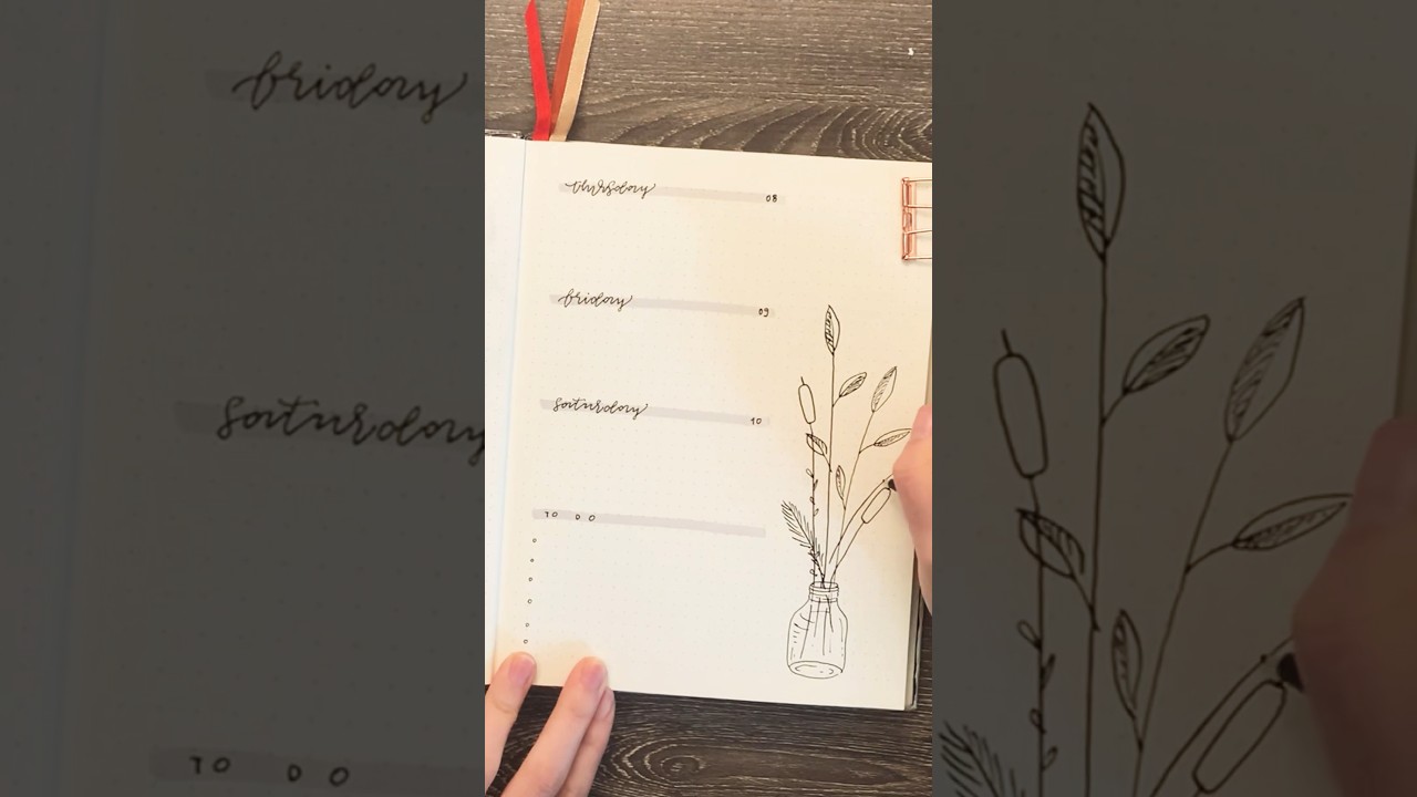 Простой и быстрый еженедельный разворот для Bullet Journal #рисунок #BulletJournal #Bujo #еженеде...