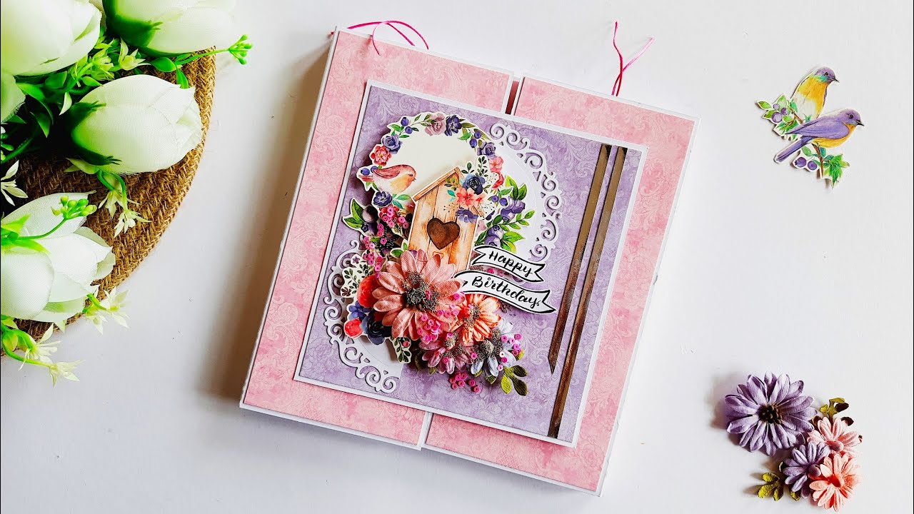 Special Handmade Birthday Greeting Card for Birthday | Double fold card for Birthday | Tutorial