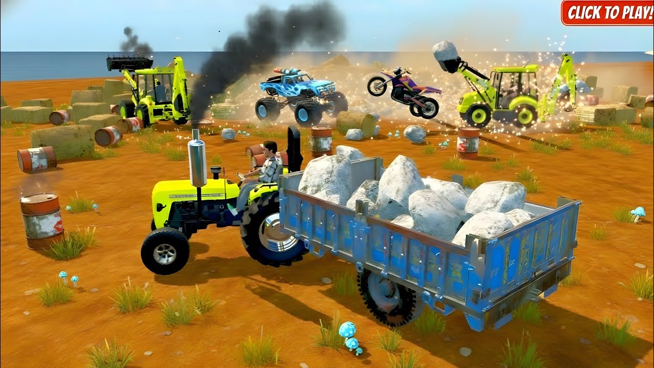 🔴Drive JCB and Unloading Stone From Dumper Truck In Game 🚜🔥#dumper #tractor #jcb #truck #driving 003