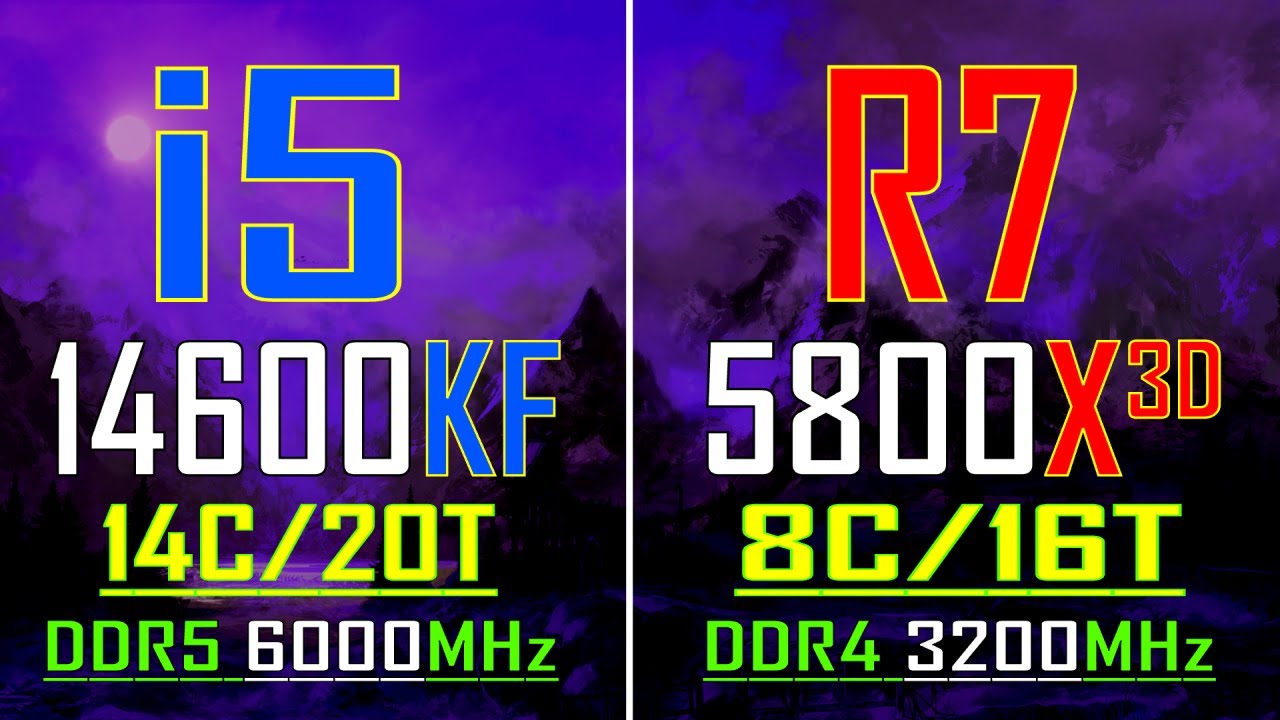 INTEL i5 14600KF vs RYZEN 7 5800X3D || PC GAMES BENCHMARK TEST ||