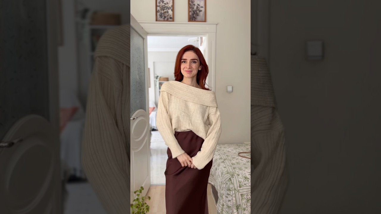 Acı Kahve Saten Etek Kombinleri 🌸✅ 