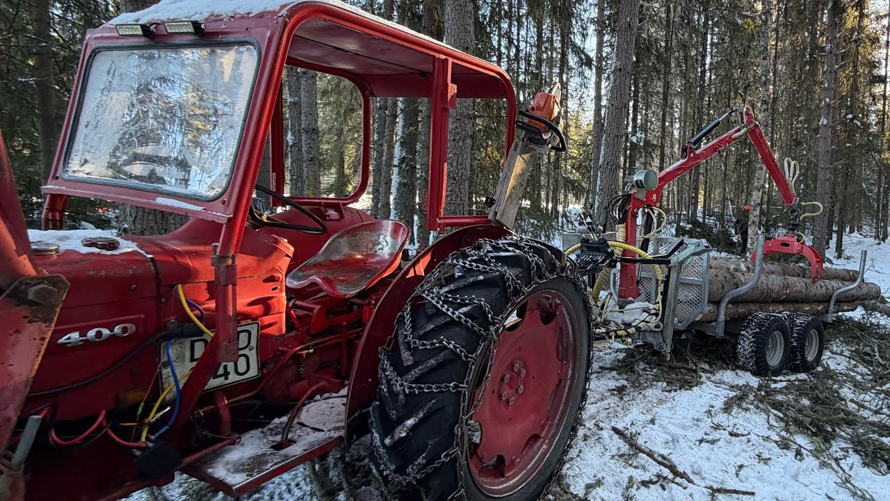 Hugger granntimmer med Buster och ATV-vagn 