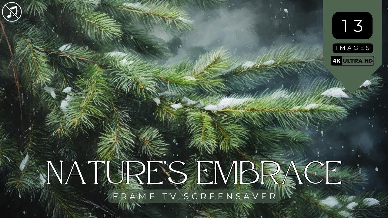 Nature's Embrace: Evergreen & Berry Screensaver | 4K Screensaver | FrameTV | Art for TV | DigitalArt