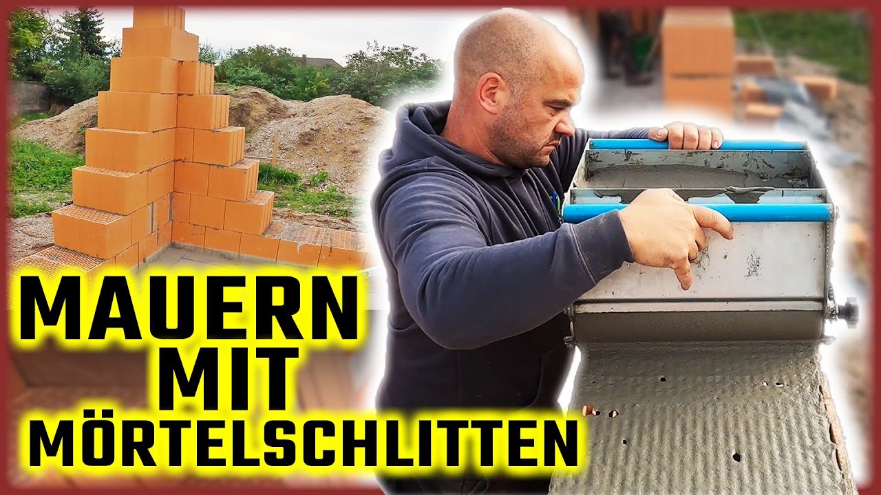 POROTON MAUERN mit M&ouml;rtelschlitten | Entstehung der Au&szlig;enw&auml;nde! | Home Build Solution