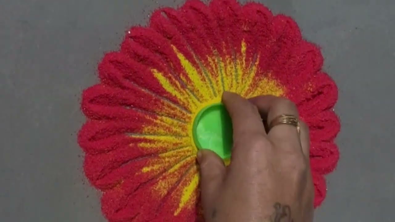 2 small Rangoli flower  design/  सुंदर और आसान रंगोली ||