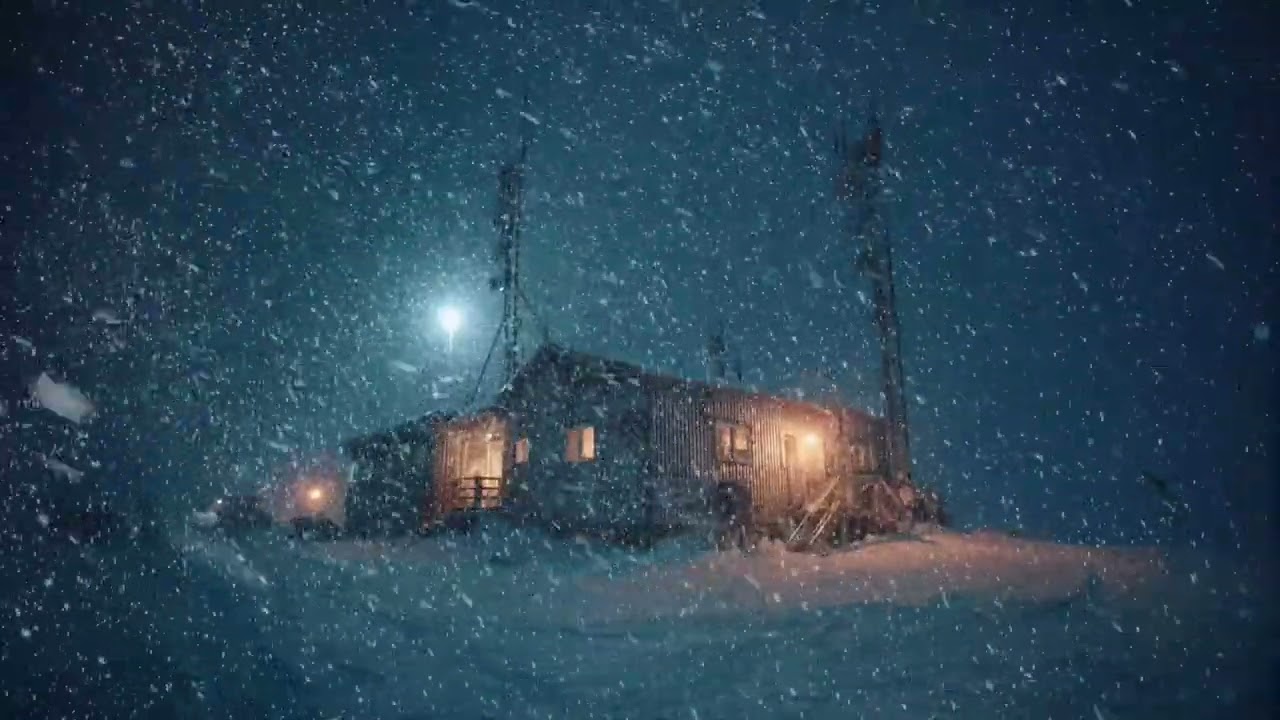3 Hours Arctic Research Base Ambience ❄️ Heavy Snowfall & Blizzard Sounds for Deep Sleep