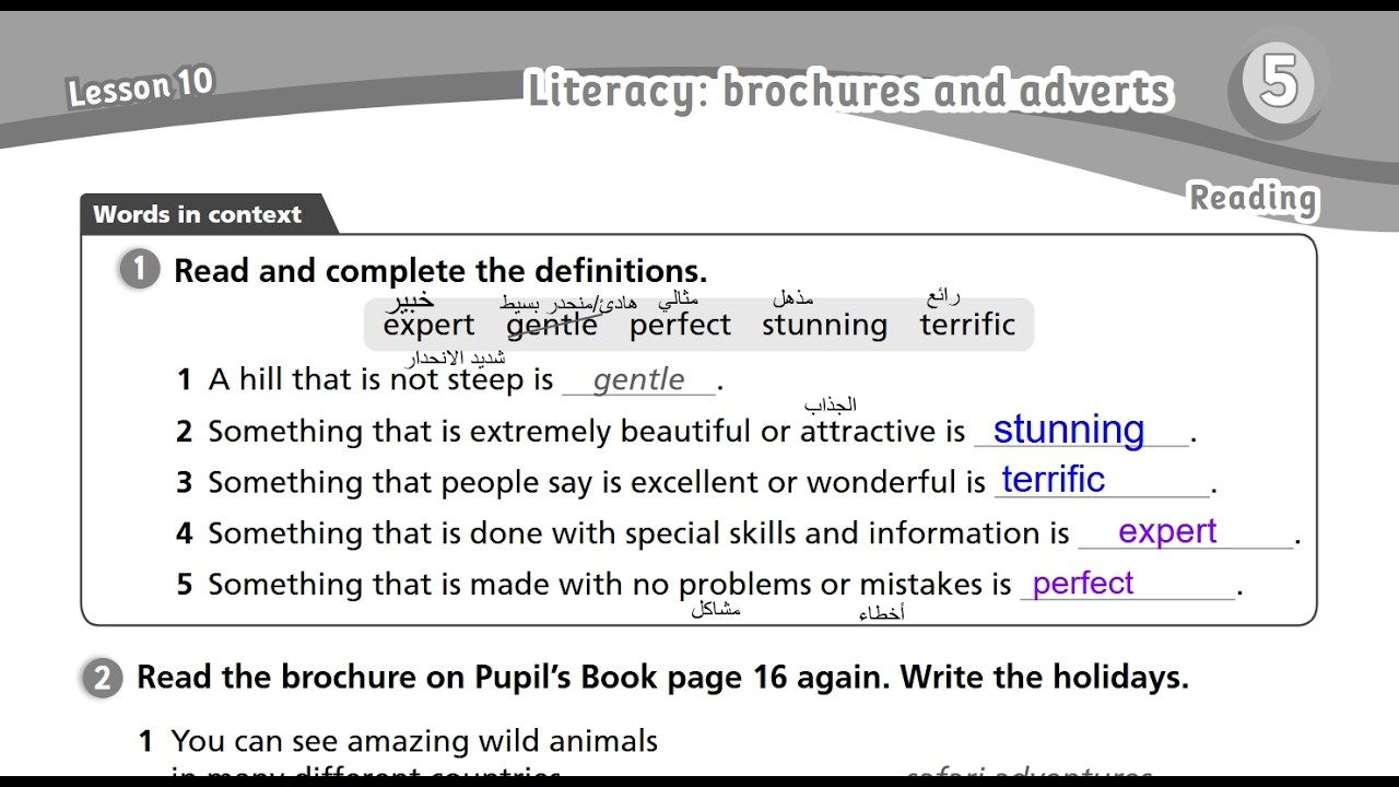 انجليزي الصف السابع كتاب التمارين 11 الفصل الثاني