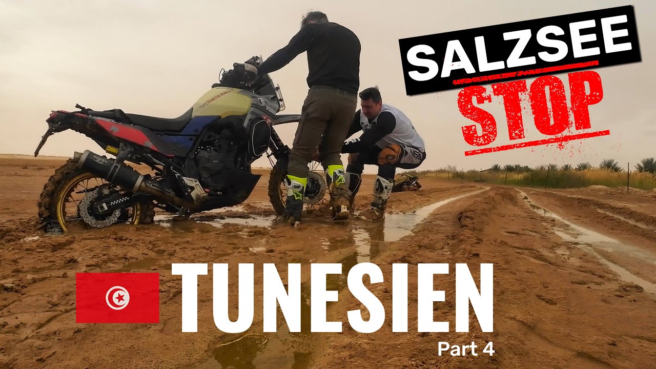 Tenere 700 steckt im Salzsee fest - Tunesien Motorradreise (Teil 4)