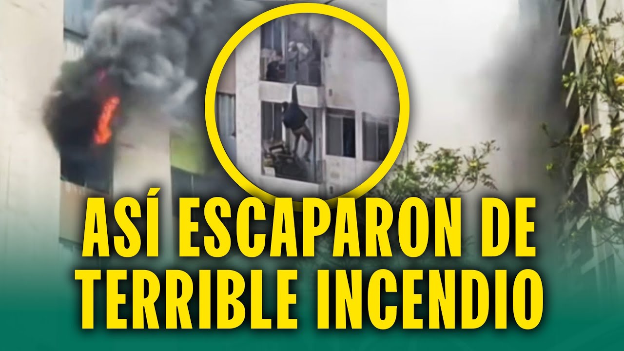 Pánico por incendio en torre de viviendas: Vecinos escaparon bajando por balcones