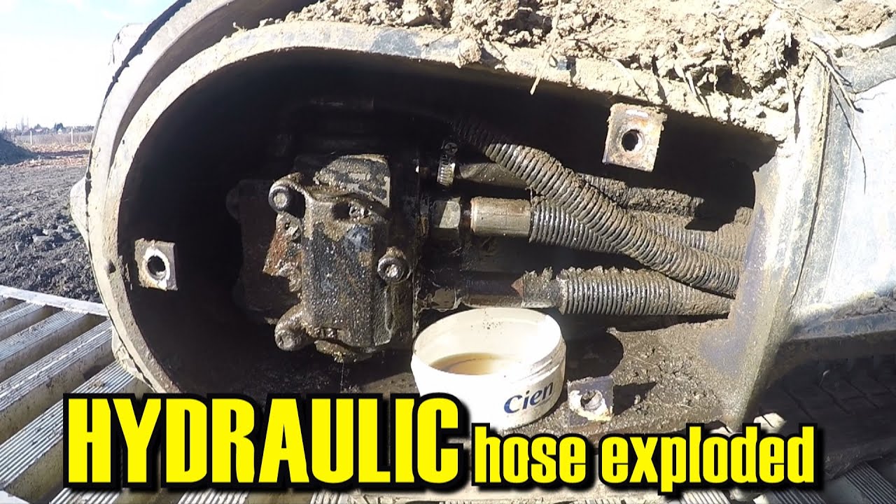 Popravak bagera / hidraulično crijevo pogona mi eksplodiralo