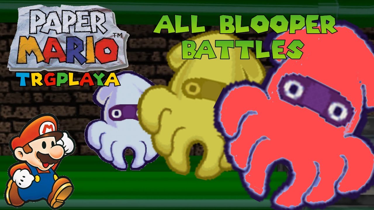 Paper Mario (N64) All Blooper Battles (1080p)