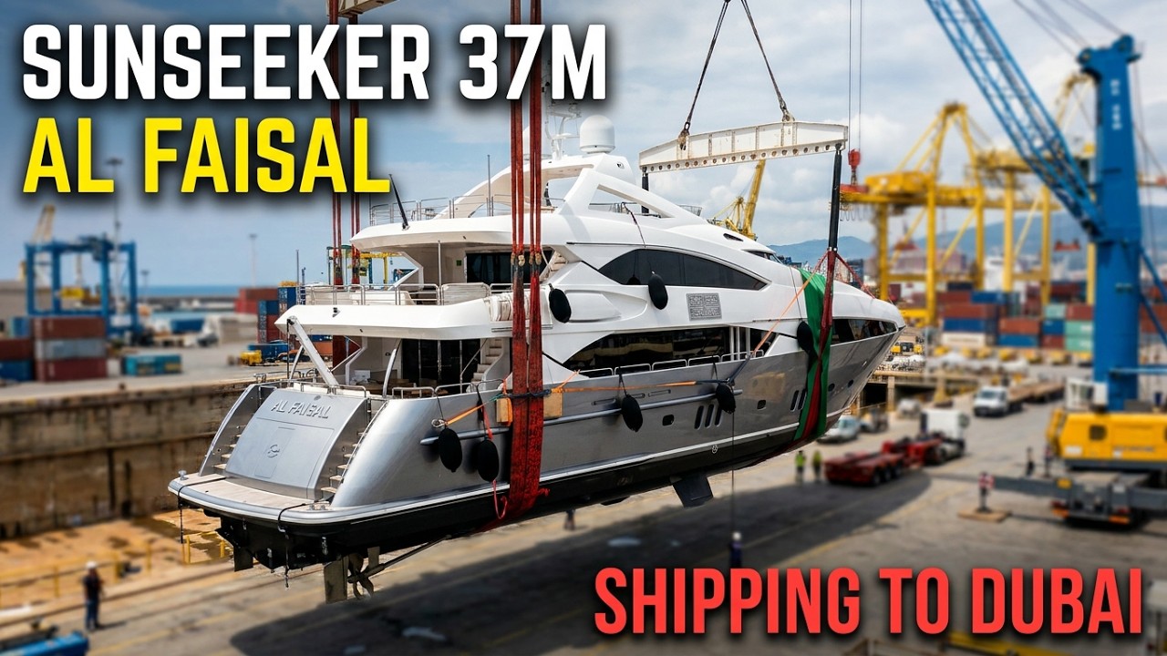 Sunseeker 37m AL FAISAL Shipped from Genova to Dubai Part 2