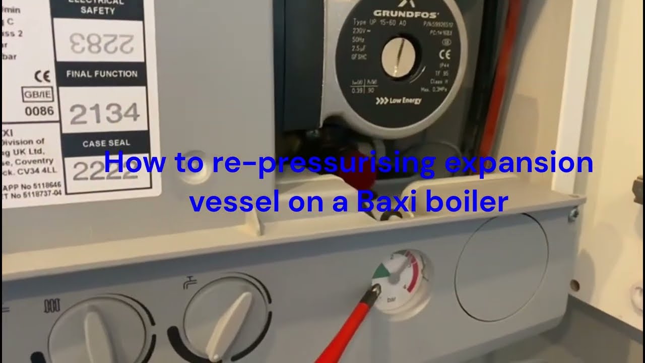 How to re-pressurising expansion vessel on a Baxi Dou Tec combi boiler step by step