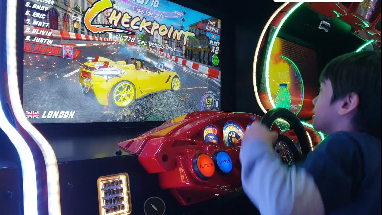 Arcade car racing.