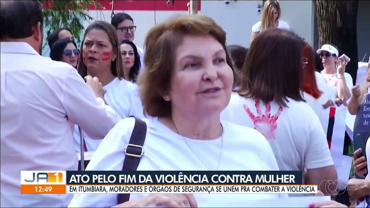 Ato contra fim da violência contra a mulher é realizado em Itumbiara (Jornal Anhanguera) (JA1)