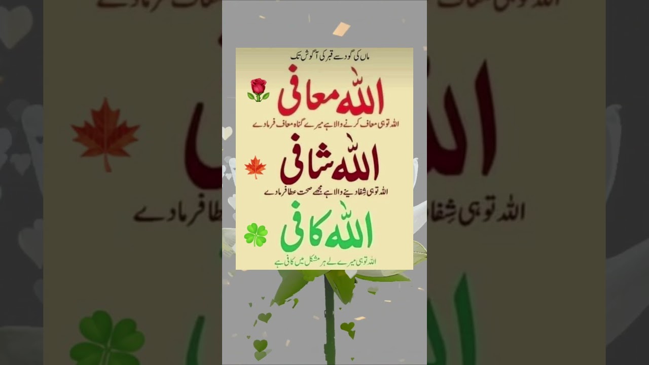 Golden words |Allah Muafi, Allah Shafi, Allah Kafi  #viral #quotes