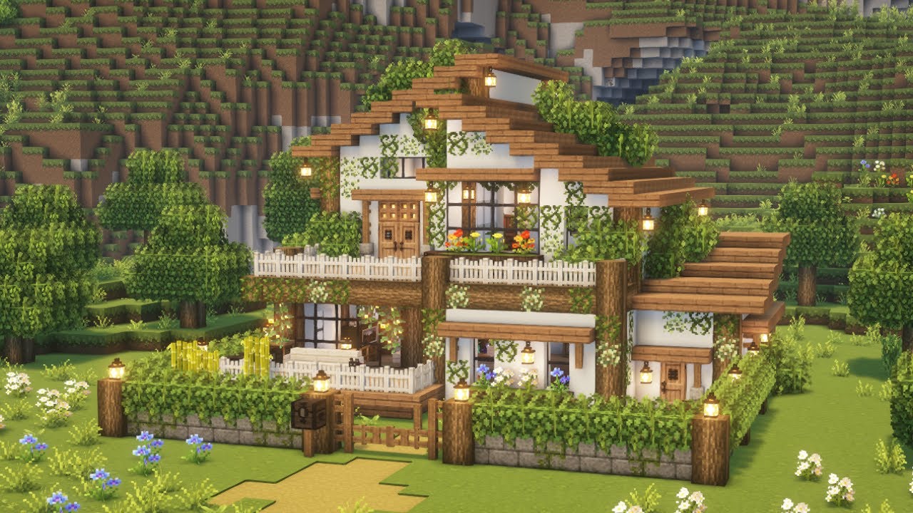[Minecraft] 🌲🌿 Aesthetic Cottagecore House Tutorial / Mizuno's 16 Craft Resource Pack
