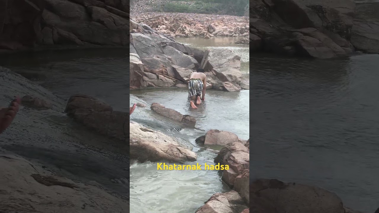dangerous act boy and flooded in water ? #flood #dam #water #fun