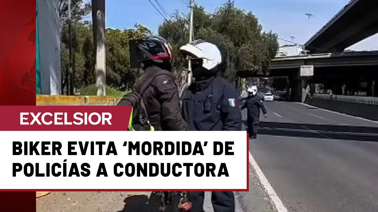 Biker evita &lsquo;mordida&rsquo; de polic&iacute;as a conductora y lo amenazan y golpean