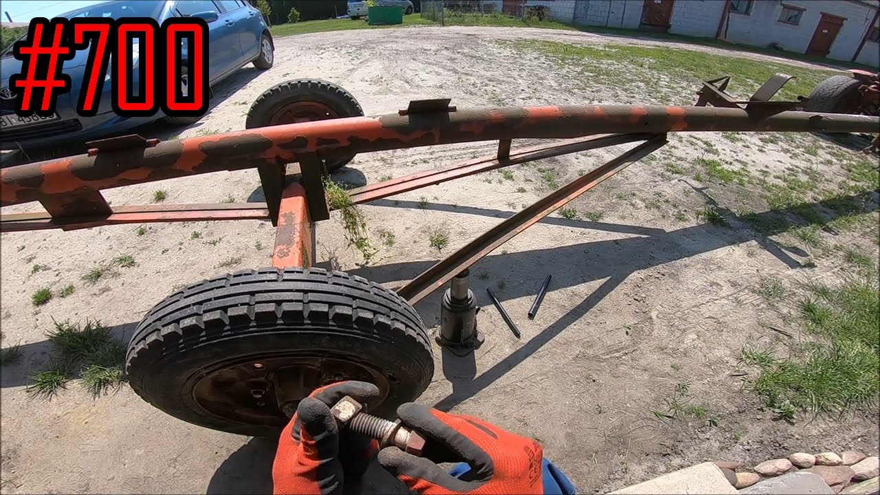 Zaczynam przeróbkę wózka od Bizona do hedera Claas, na początku sprawdzam koła #700