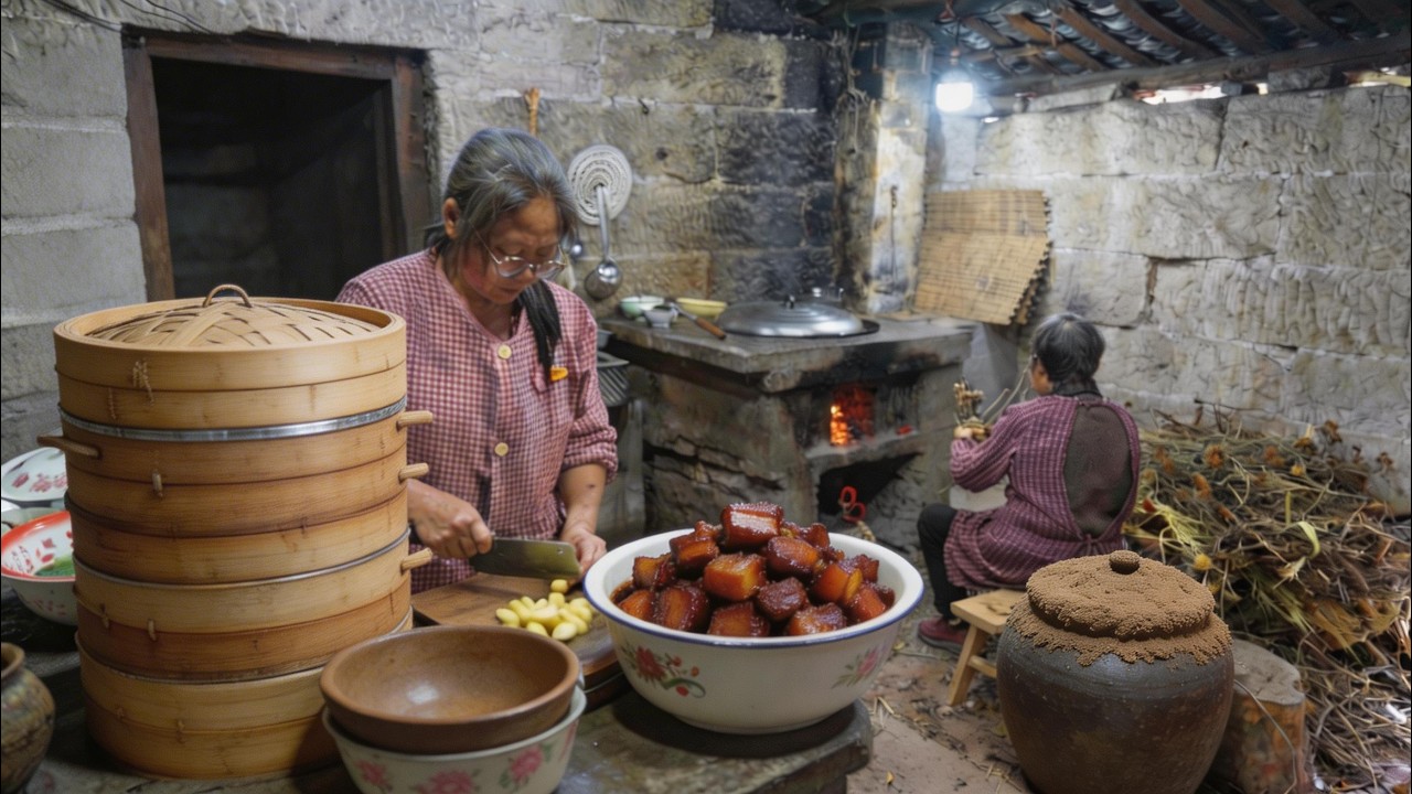 Slow Living in Rural China: Rich Clay Pot Pork & Traditional Braised Pork Feast