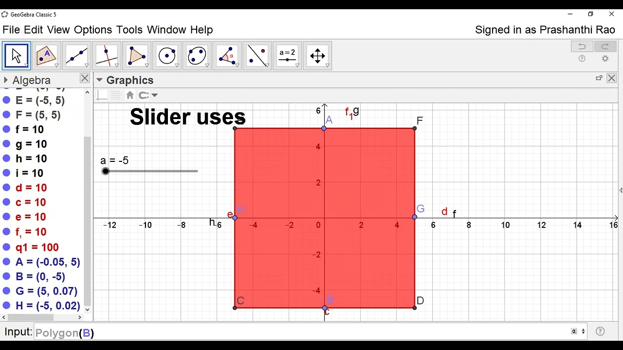 Class-7: Sliders in Geogebra