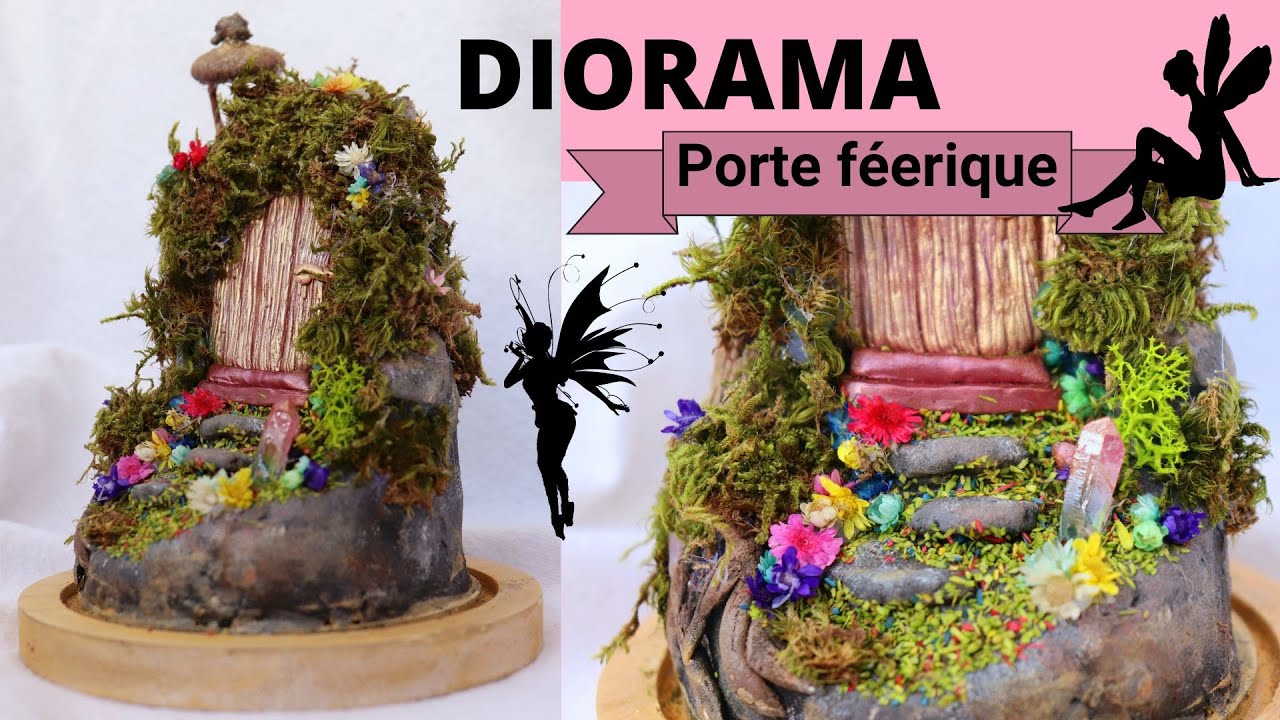 Porte féerique sous cloche / Petit diorama / matériaux naturels/ LaNeigeCréative