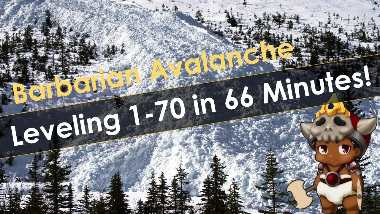 Barbarian Leveling 1 to 70 in 66 Minutes Using Avalanche and Earthquake - Season 27 Practice Run