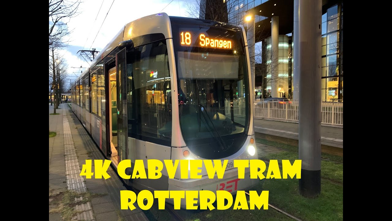 4K Cabview Tram Rotterdam| Special Line 18 to Spangen | Alstom Citadis