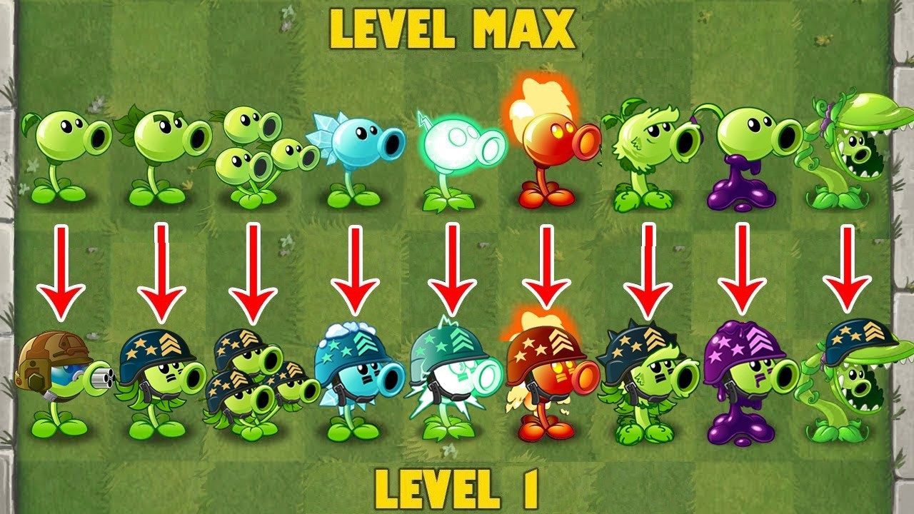 Pvz 2 Discovery - All Pea & Other Plants Evolution NOOB - HACKER Version