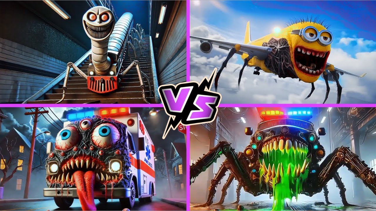 Thomas Train 🆚 Minion INFECTED SKY 🆚 Mutated Monster 🆚 Police Car 🎶 Tiles Hop EDM Rush