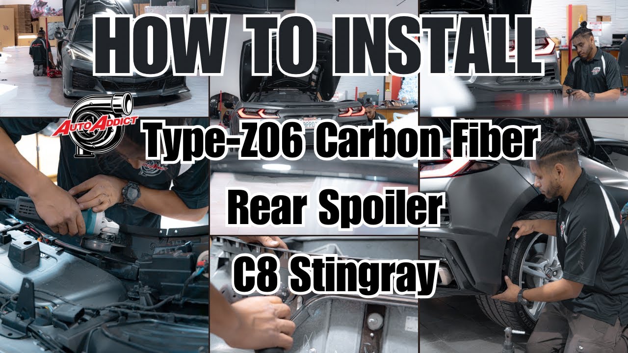 HOW TO INSTALL @AutoAddictUSA Z06 carbon fiber rear spoiler for 20-24 Corvette C8 Stingray