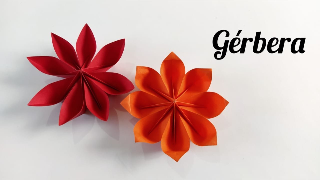 Como fazer uma flor Gérbera de papel - muito fácil!