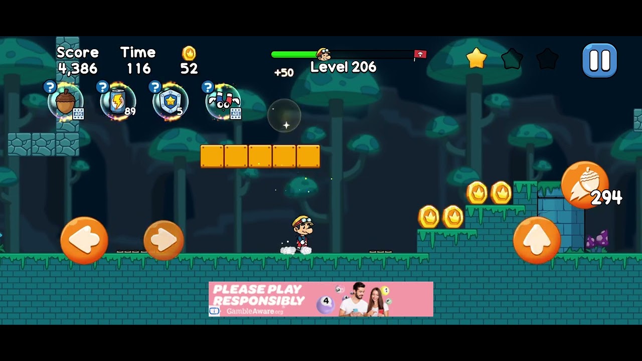 Leo's adventure jungle escape -Level 206-Game video #mario #games #gaming #gamedesign 