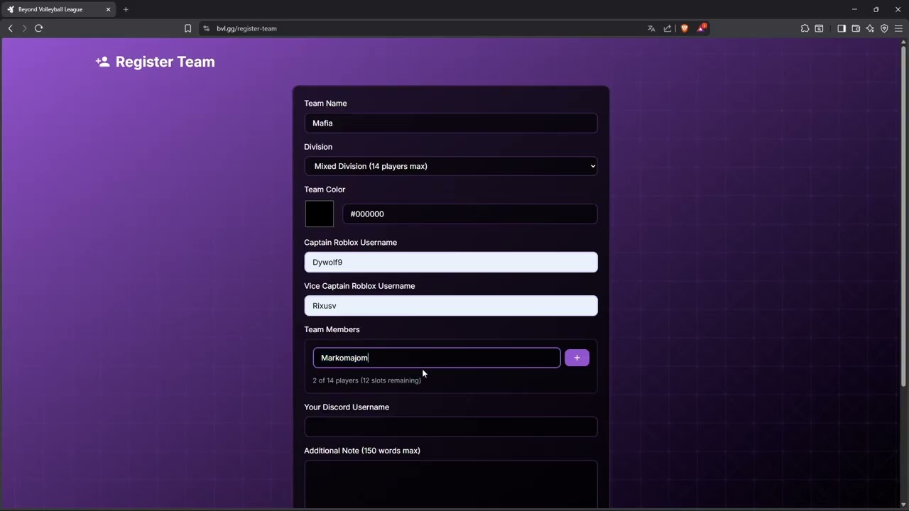 Bvl team register tutorial
