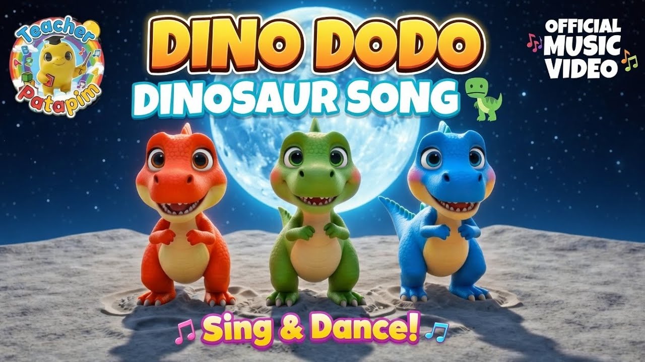 Dino Dodo Dinosaur Song 🦕 Fun Nursery Rhymes & Kids Music by Teacher Patapim