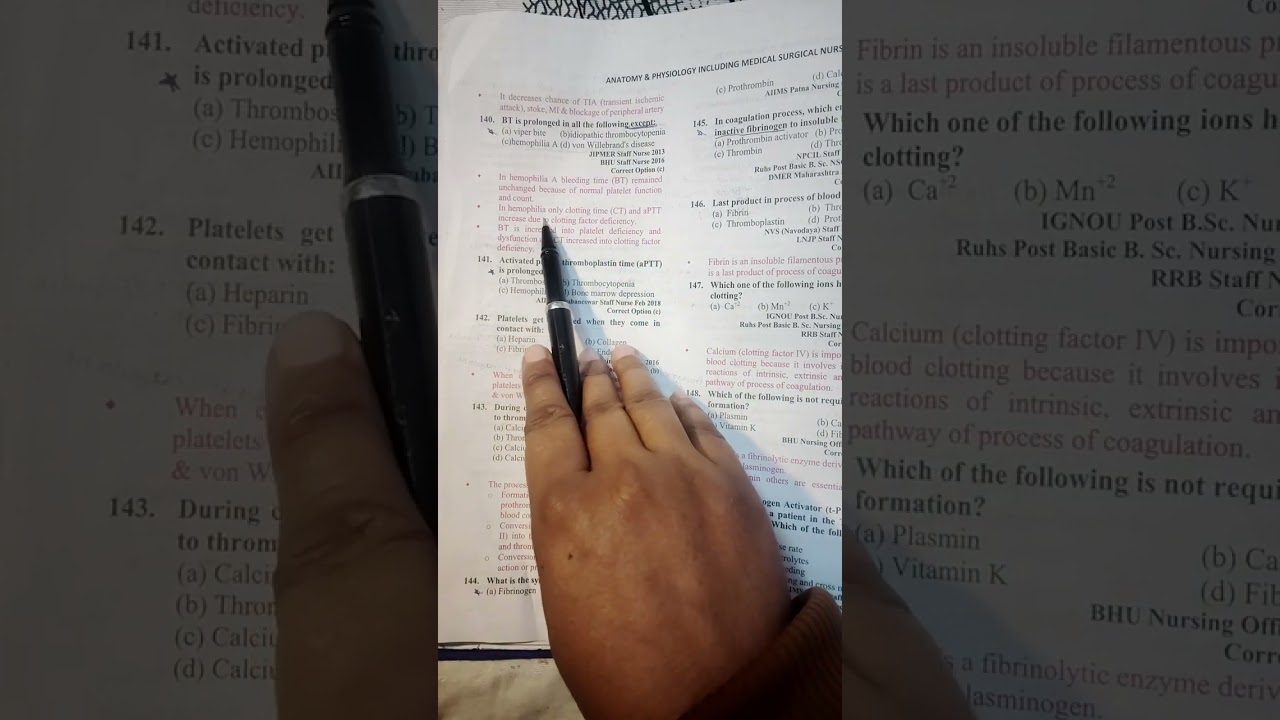 MSN (topic - bleeding profile) from PR yadav MCQ book