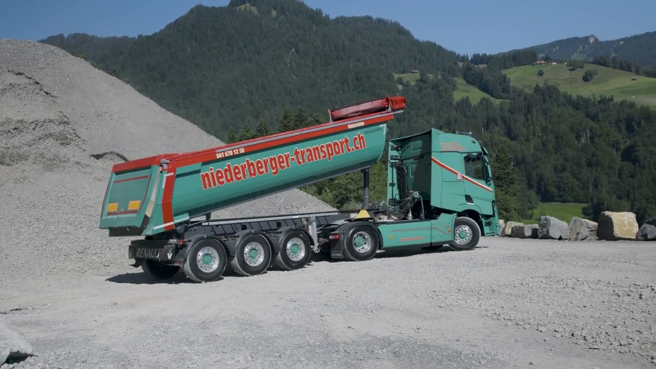 MEILLER Kippsattel im Einsatz beim Schweizer Unternehmen Niederberger Transport AG (4K/UHD)