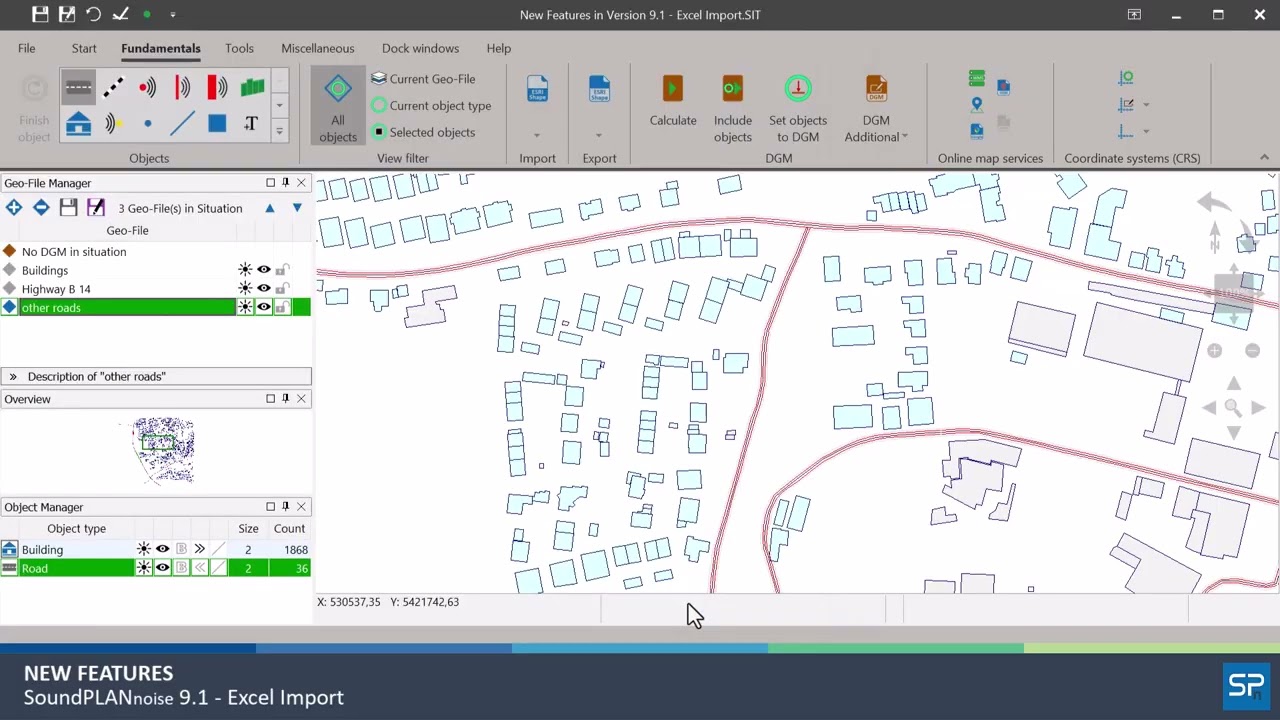 SoundPLANnoise 9.1 - Excel Import