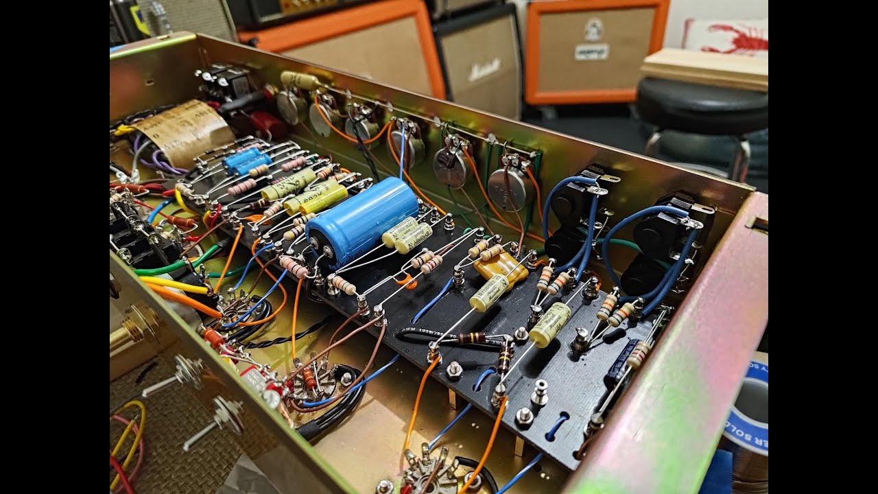 50 watt bass spec Plexi build... with 6L6s.  Cranked into a Boss TAE core