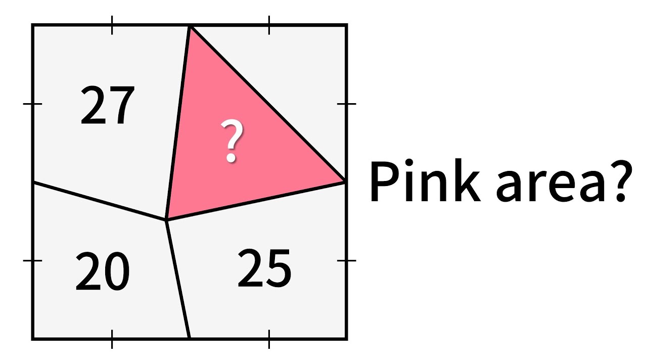 Can you find the area of the pink triangle?