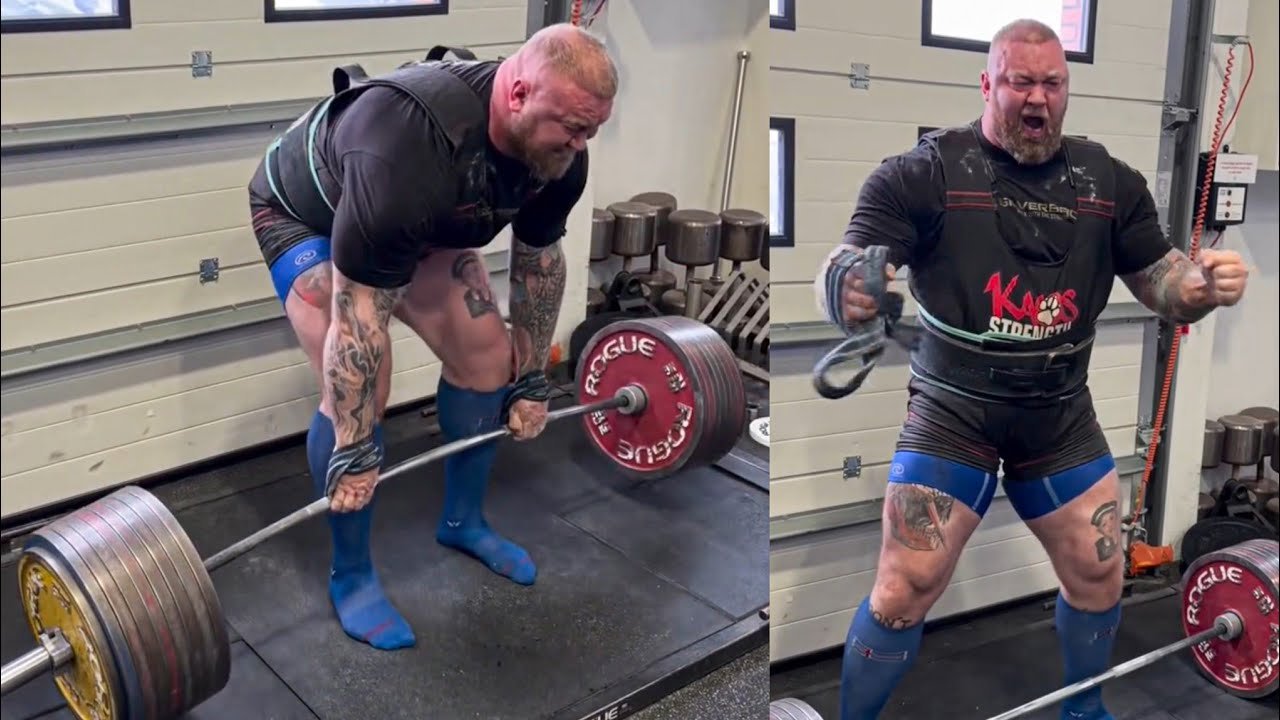 Реакция Хафтора на становую тягу сумо весом 520 кг