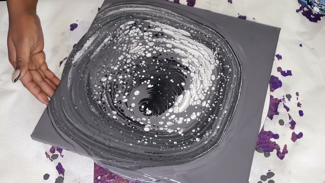 Acrylic Pouring Black & White - Dirty Cup Fluid Art #acrylicpainting #painting 