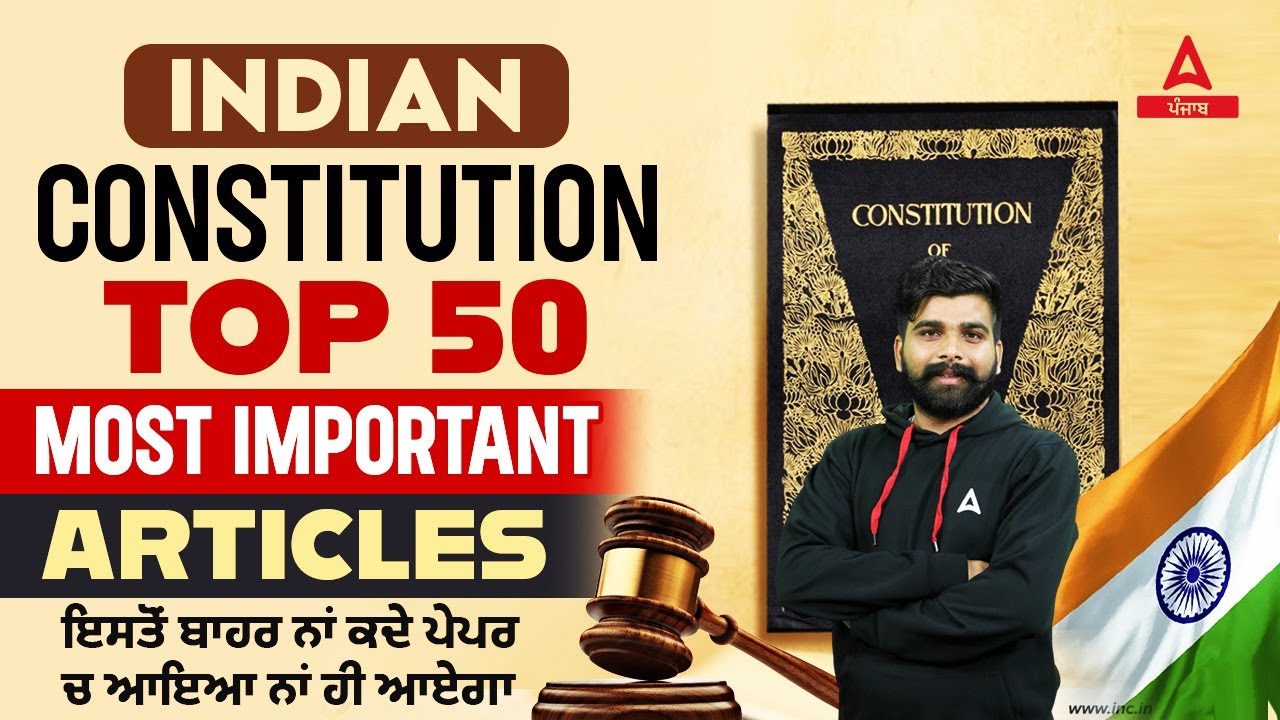Indian Constitution | Top 50 Most Important Articles For Punjab Police Bharti 2024 By Manoj Sir